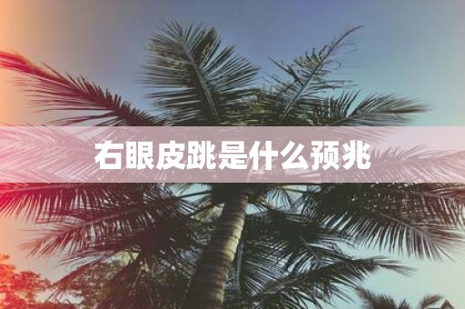 右眼皮跳是什么预兆