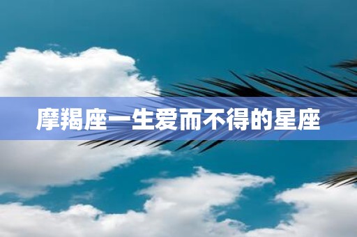 摩羯座一生爱而不得的星座