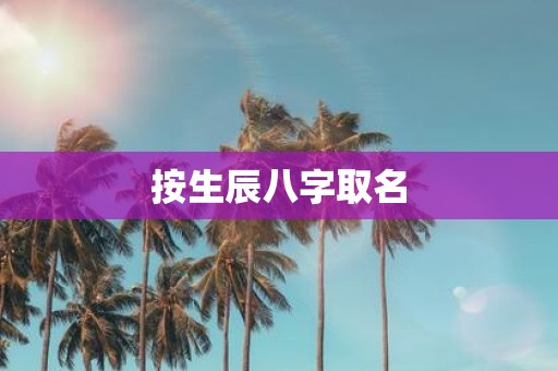 按生辰八字取名