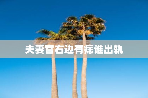 夫妻宫右边有痣谁出轨