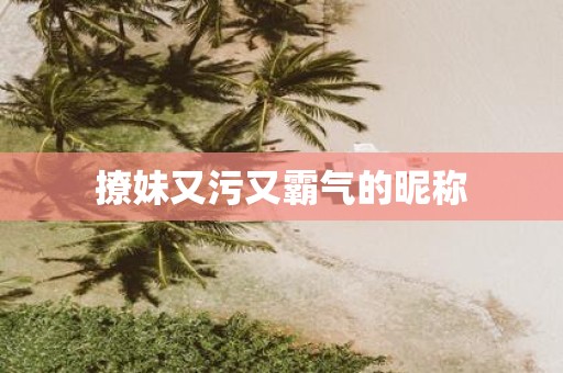 撩妹又污又霸气的昵称