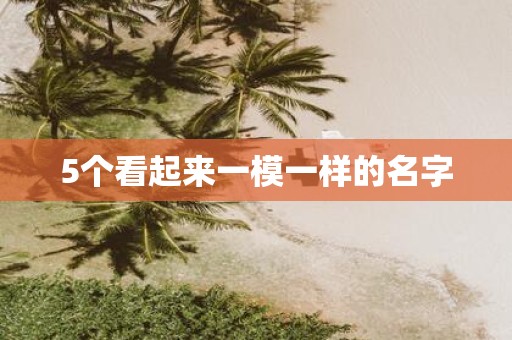 5个看起来一模一样的名字