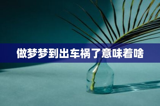做梦梦到出车祸了意味着啥