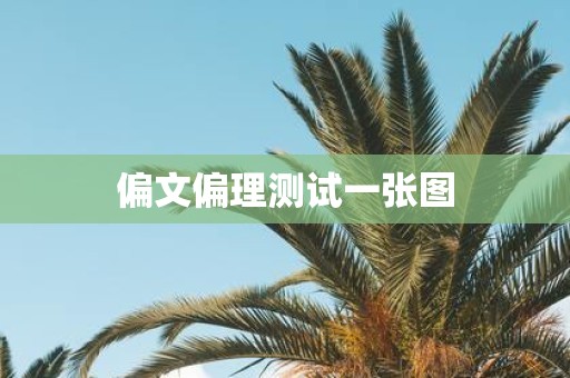 偏文偏理测试一张图