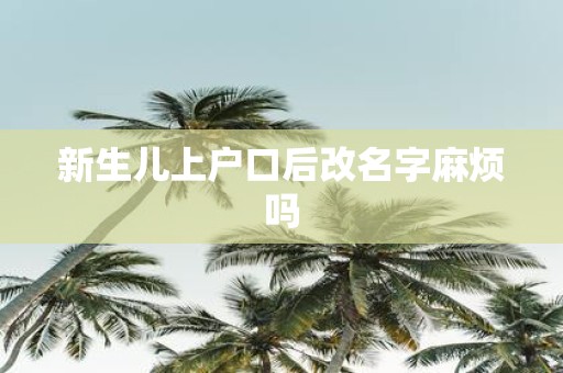 新生儿上户口后改名字麻烦吗