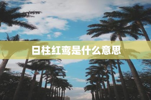 日柱红鸾是什么意思