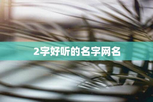 2字好听的名字网名