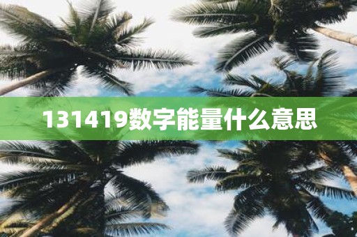 131419数字能量什么意思