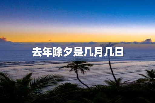 去年除夕是几月几日