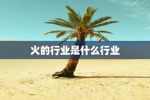 火的行业是什么行业