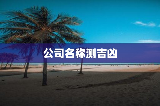 公司名称测吉凶