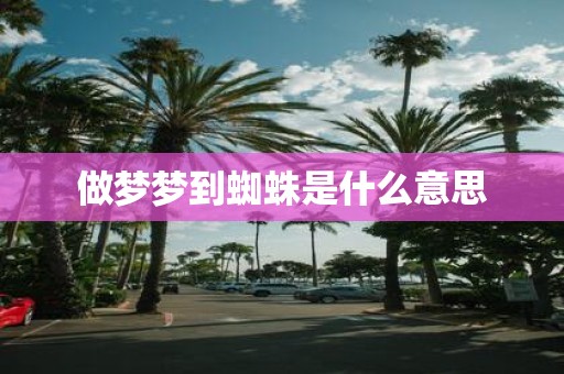 做梦梦到蜘蛛是什么意思