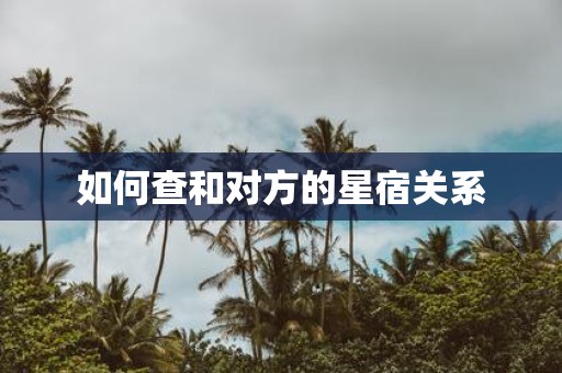 如何查和对方的星宿关系