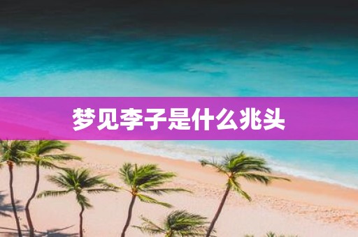 梦见李子是什么兆头