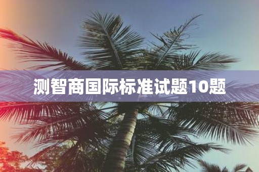 测智商国际标准试题10题