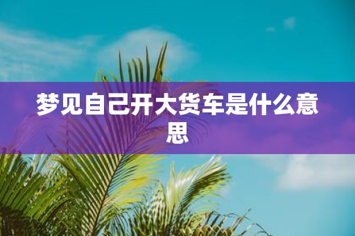 梦见自己开大货车是什么意思
