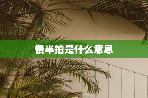 慢半拍是什么意思