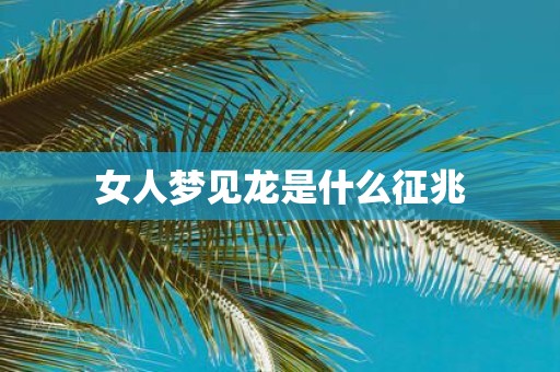 女人梦见龙是什么征兆