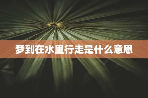 梦到在水里行走是什么意思