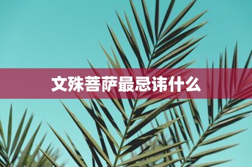 文殊菩萨最忌讳什么