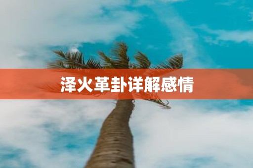 泽火革卦详解感情