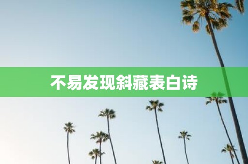 不易发现斜藏表白诗