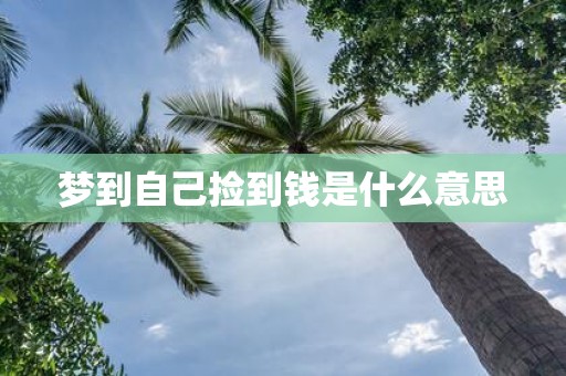 梦到自己捡到钱是什么意思