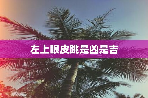 左上眼皮跳是凶是吉