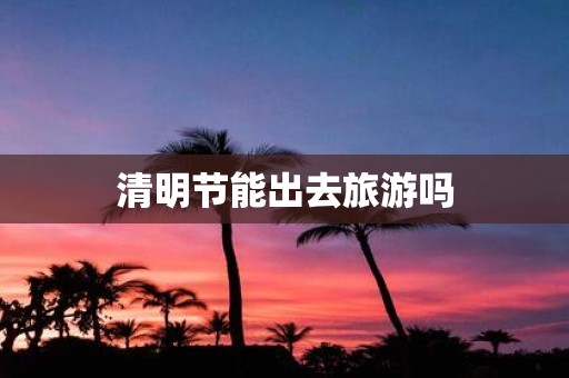清明节能出去旅游吗