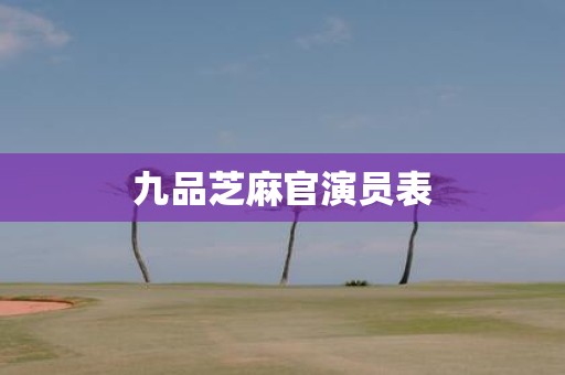 九品芝麻官演员表