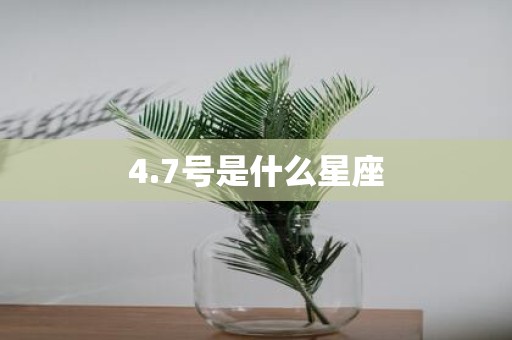 4.7号是什么星座
