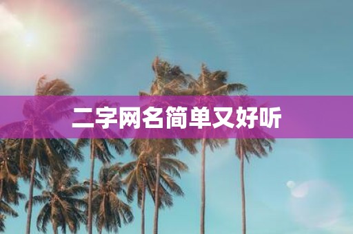 二字网名简单又好听