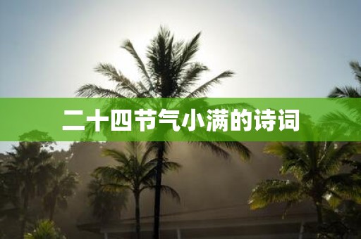 二十四节气小满的诗词