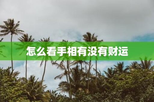 怎么看手相有没有财运