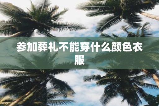 参加葬礼不能穿什么颜色衣服