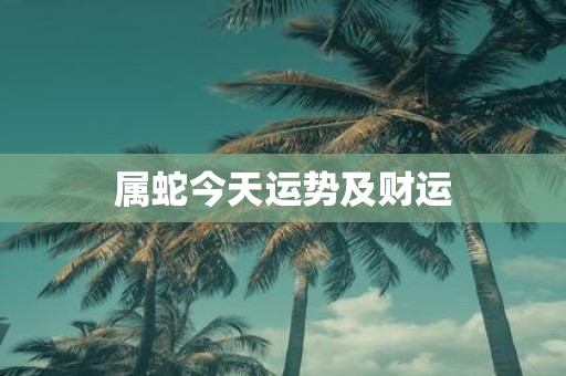 属蛇今天运势及财运