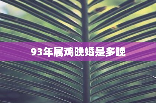 93年属鸡晚婚是多晚