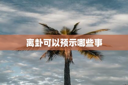 离卦可以预示哪些事