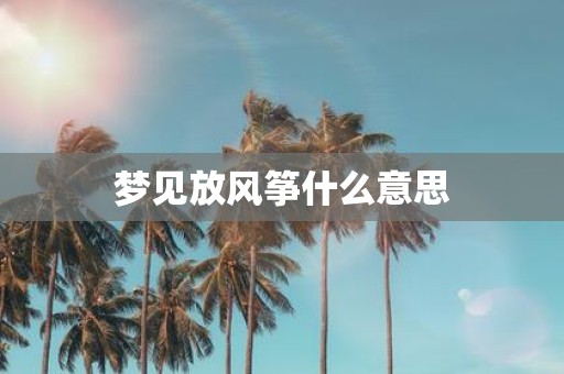 梦见放风筝什么意思