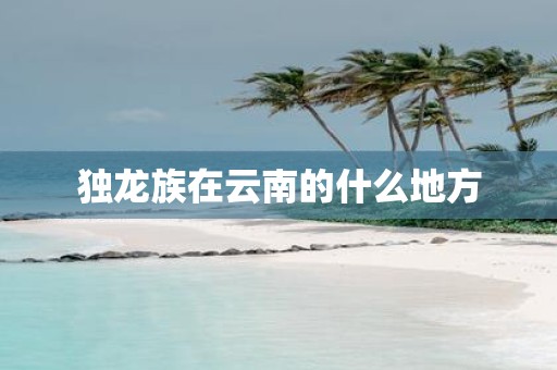 独龙族在云南的什么地方