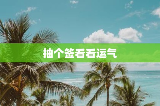抽个签看看运气