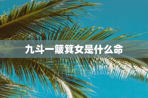 九斗一簸箕女是什么命