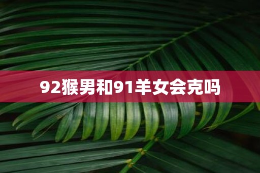 92猴男和91羊女会克吗
