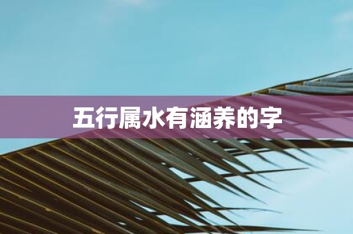 五行属水有涵养的字