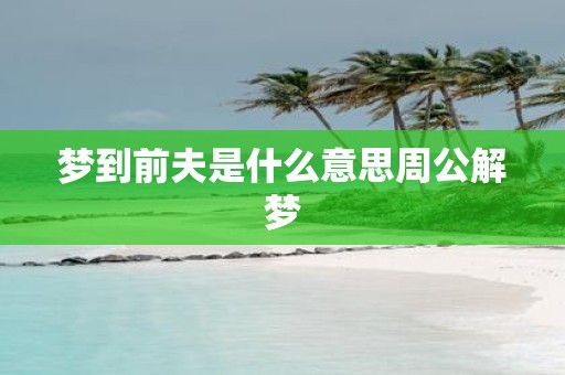 梦到前夫是什么意思周公解梦