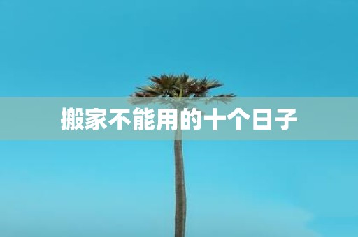 搬家不能用的十个日子