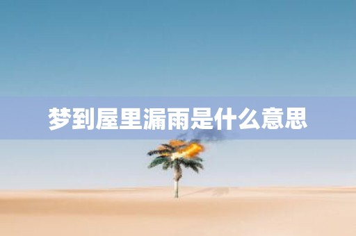 梦到屋里漏雨是什么意思
