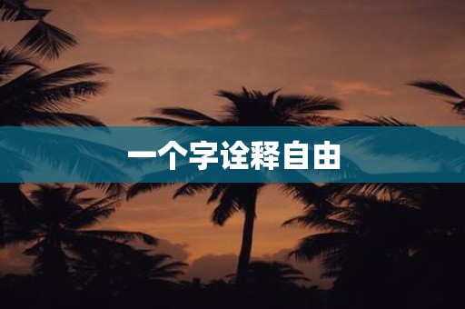 一个字诠释自由