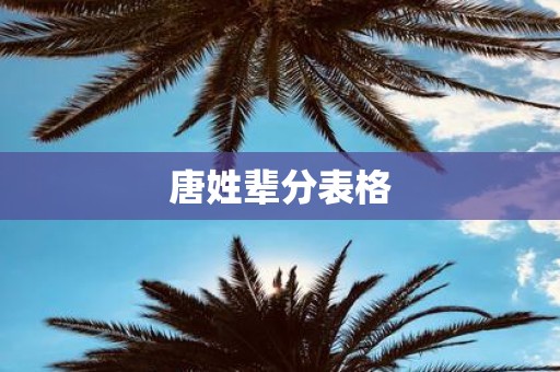唐姓辈分表格