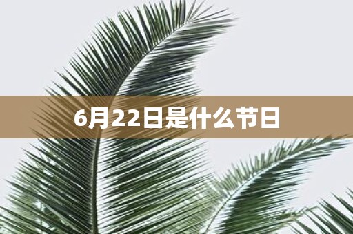 6月22日是什么节日